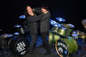 Vinny and Carmine Appice go for the throat in their "Drum Wars" shows. Courtesy of CarmineAppice.com
